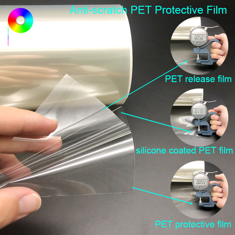 220micron UV Hard Coating Anti-scratch Silicone Adhesion Polyester PET Protective Film with PET Liner