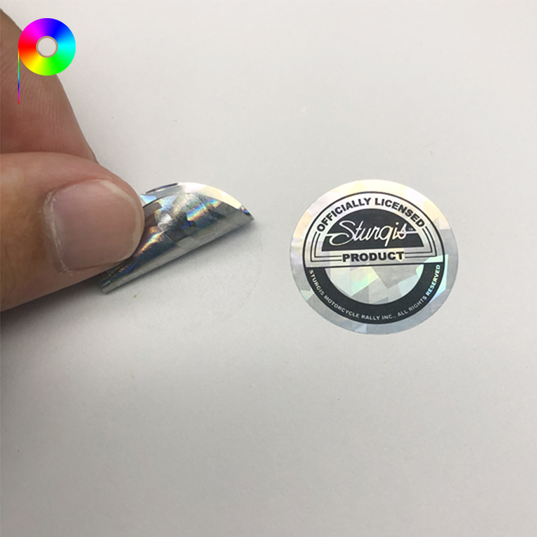 permanent hologram label Custom Metalized Hologram Permanent Holographic Security Label with Brand Logo Printing