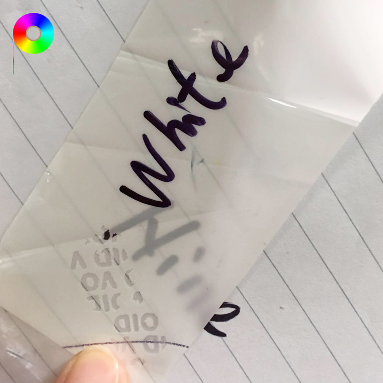 25/36/50 micron Milky White Color PET Tamper Evident Film Printed by White Opaque Ink