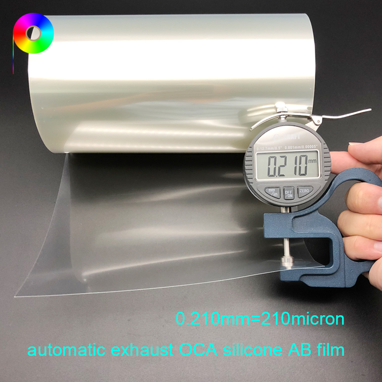 210micron 8.3mil Automatic Exhaust OCA Silicone Adhesion AB Film for Tempered Glass Protection