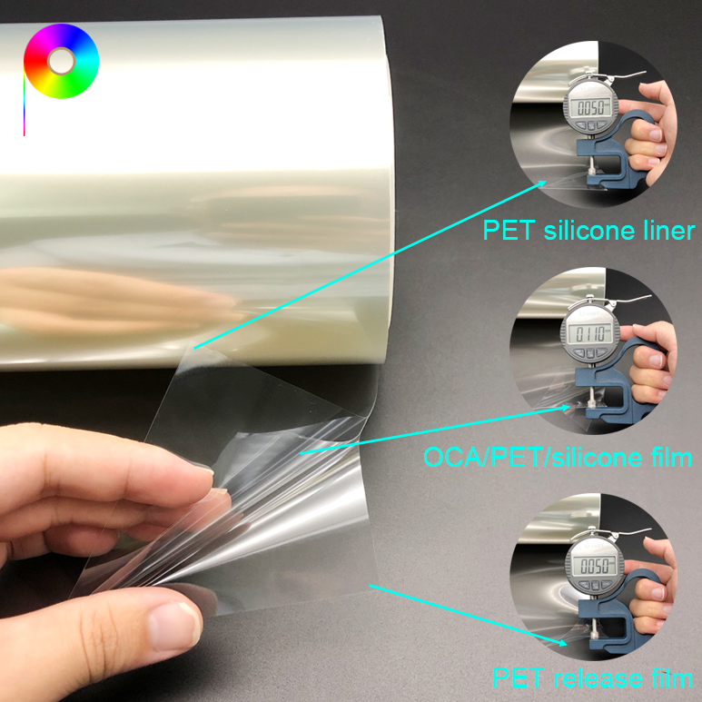 210micron 8.3mil Automatic Exhaust OCA Silicone Adhesion AB Film for Tempered Glass Protection