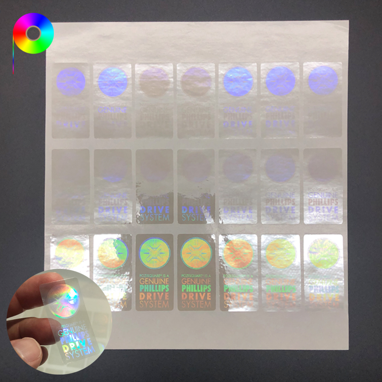 Transparent Appearance Customized Hologram Effect Holographic Sticker with Various Shapes or Size
