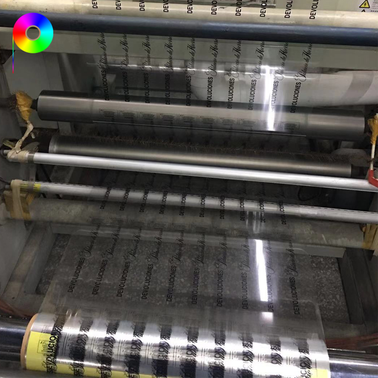 one color printed tamper evident film Pantone Single Color Printed Transparent Security Film for Tamper Evident Tape Making