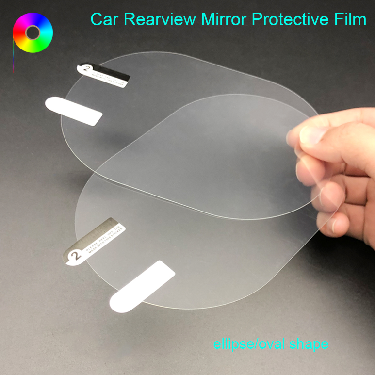 Transparent/Blue Color Oval Shape 100mm*145mm 100mm*150mm Ellipse Rearview Mirror Rainproof Film