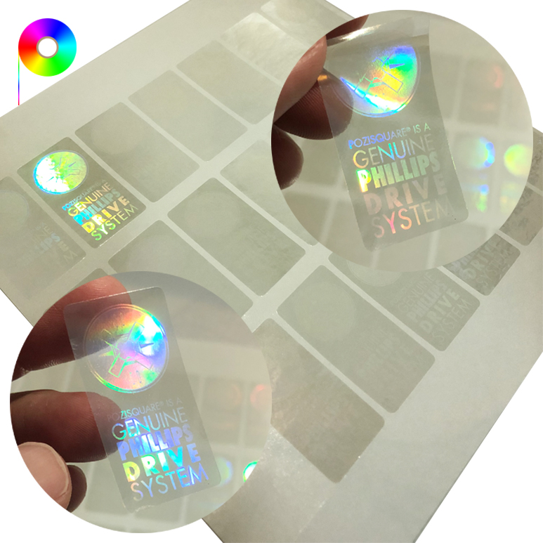 Transparent Appearance Customized Hologram Effect Holographic Sticker with Various Shapes or Size