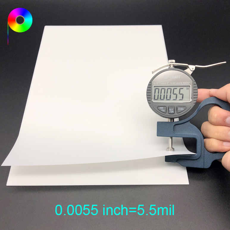 140micron 5.5mil 190GSM Reverse Printing Backlit Print Film for Water Based Die ink or Pigment Ink