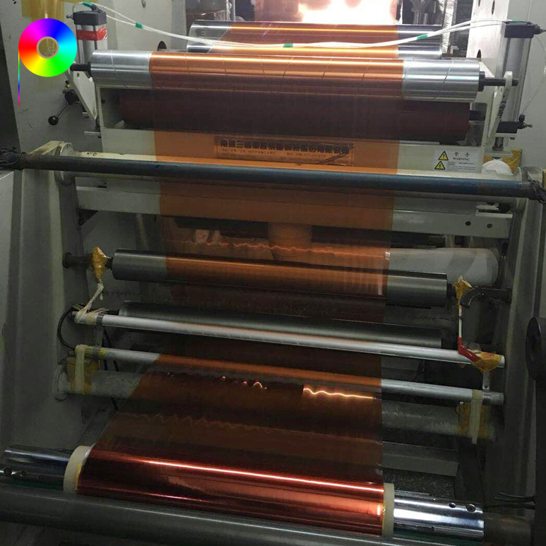 orange color printing tamper evident film Non-metallic Transparent PET Base Film with Tamper Evidence for Security Tape Making