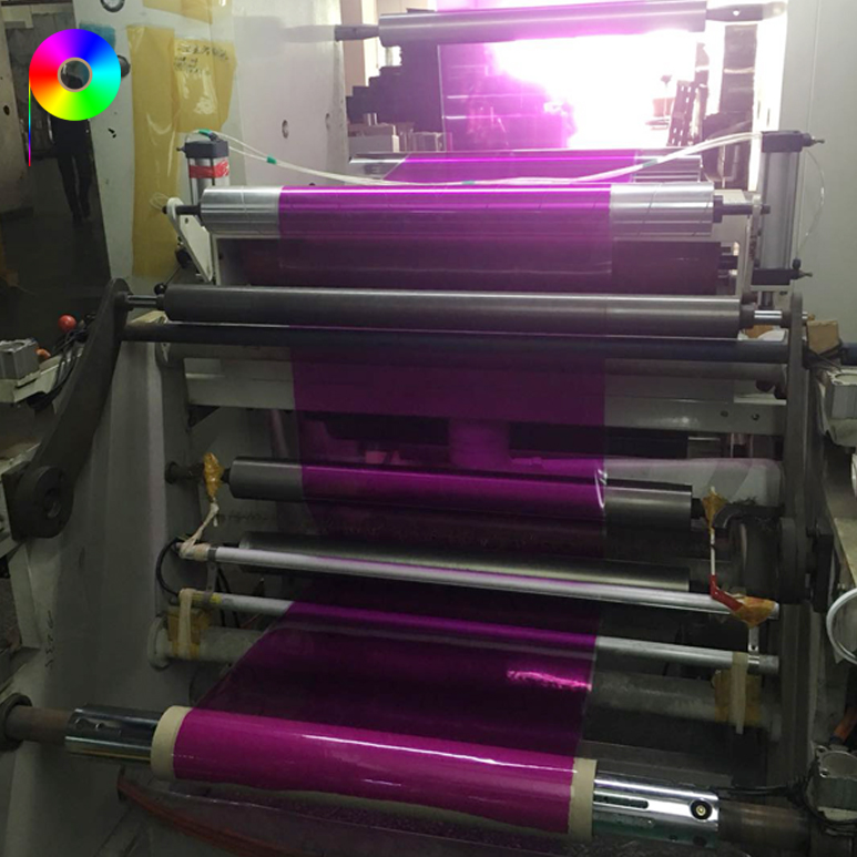 purple color printing tamper evident film Non-metallic Transparent PET Base Film with Tamper Evidence for Security Tape Making