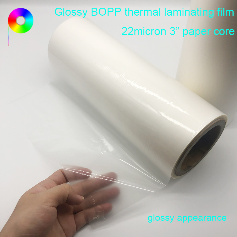 22micron 76mm Core Glossy BOPP Based Thermal Lamination Film for Prints Laminating