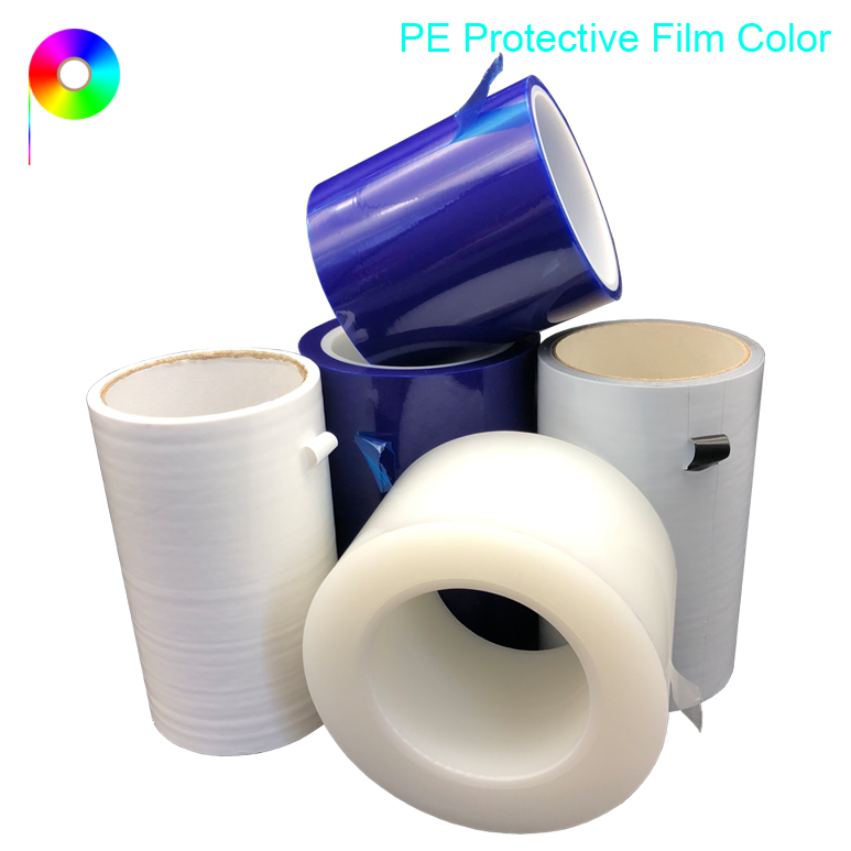 Transparent / Blue / Milky White / Black & White Color PE Protective Film
