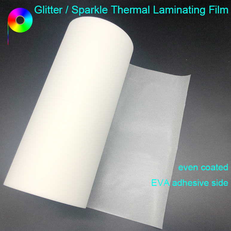 Sparkle Effect 3inch Core Custom Size 115micron Transparent Glitter CPP Thermal Laminating Film