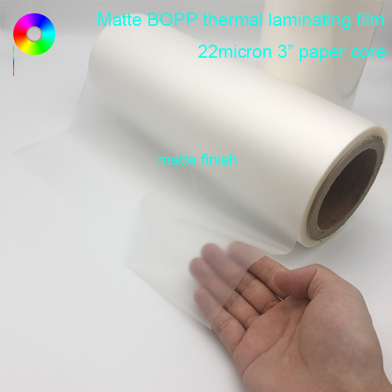 22micron 3" Paper Core BOPP Heat Laminating Film Matte Both Sides Corona Treatment