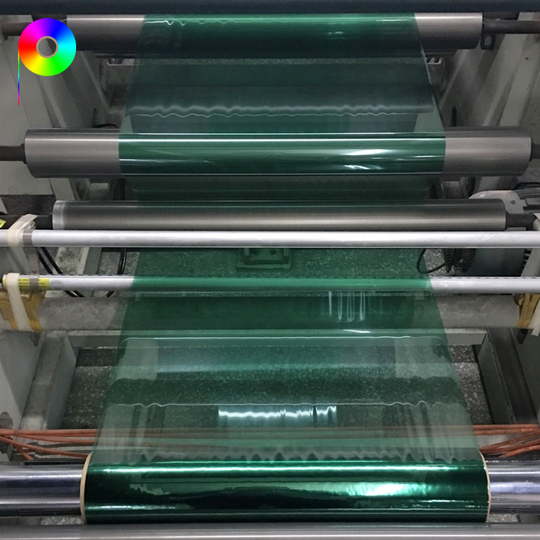 green color printing tamper evident film Non-metallic Transparent PET Base Film with Tamper Evidence for Security Tape Making