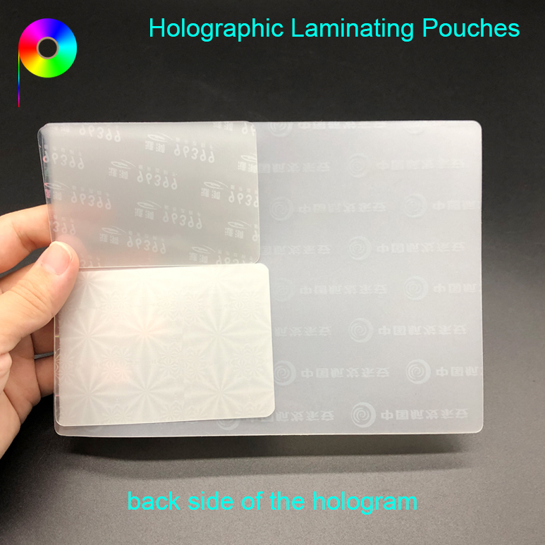 Generic / Custom Holographic Overlay Transparent Hologram Imprint Laminating Pouches China Supplier