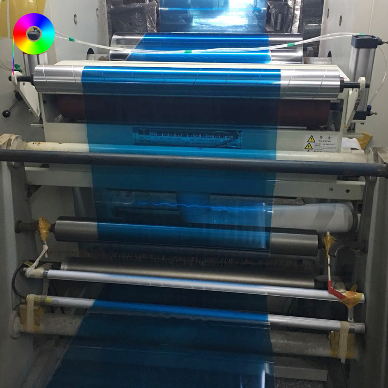 blue color printing tamper proof film Non-metallic Transparent PET Base Film with Tamper Evidence for Security Tape Making