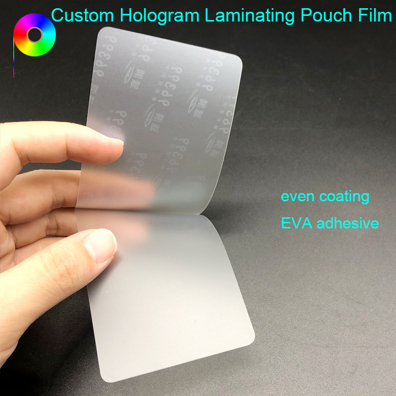 61*90mm Custom Logo / Brand / Text Heat Seal Hologram Laminating Pouch Film