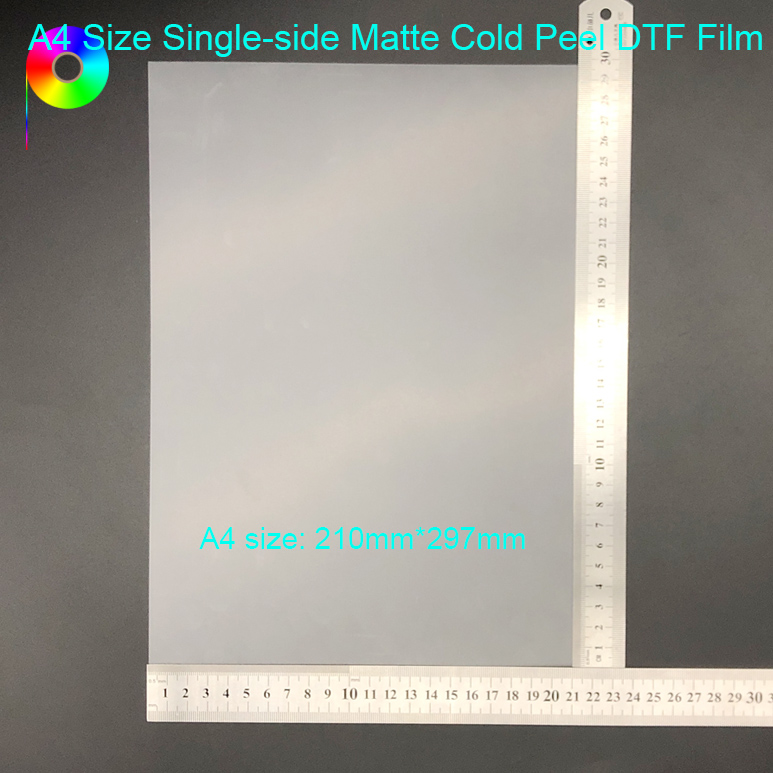 A4 Size Single-side Matte Cold Peel DTF Film for Textile Printing