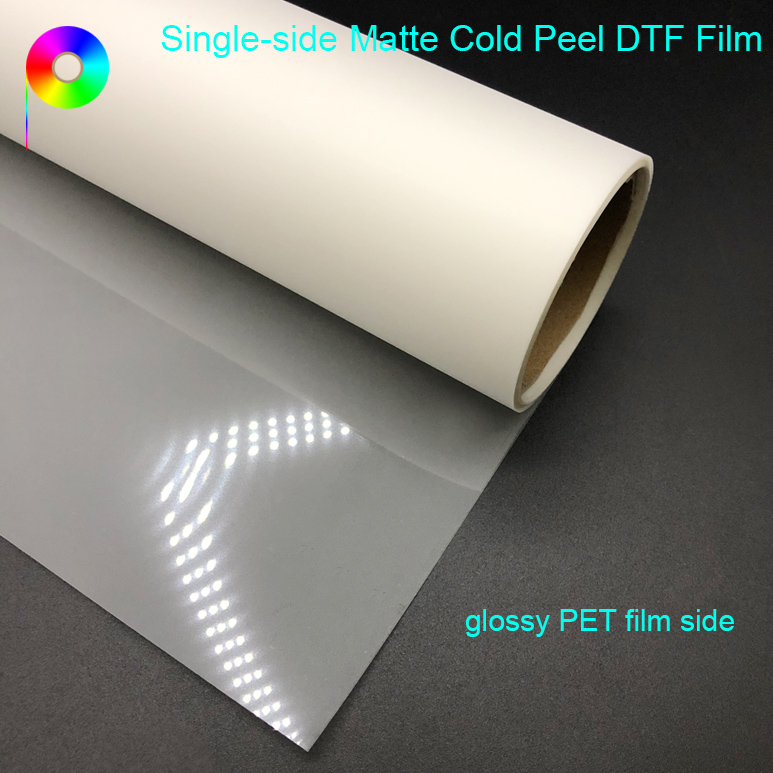Single Side Matte Cold Peeling DTF Film Roll for DTF Printer