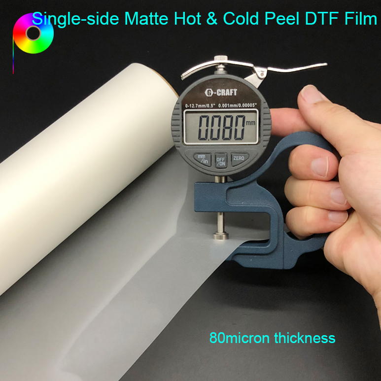 Cold & Hot Peel Single-side Matte Roll DTF Film for Clothing Products Printing