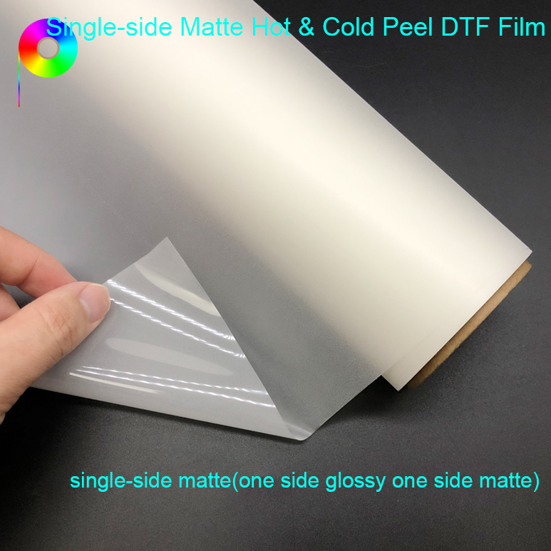 60cm*100m 80micron Hot and Cold Peel Single Side Matte Roll DTF Film for Textile Printing