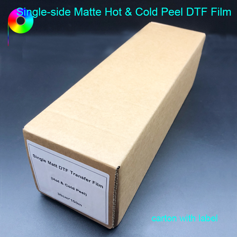 30cm*100m Single Side Matte Hot & Cold Peel DTF Film Roll for T-Shirt Printing