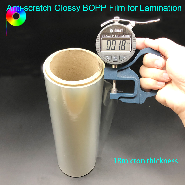 18micron Anti-Scratch Glossy BOPP Film for Prints Lamination by Wet or Dry Lamination