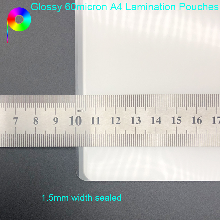 60micron Thickness A4 216mm 303mm Size Glossy Hot Laminating Film Pouch for Protection