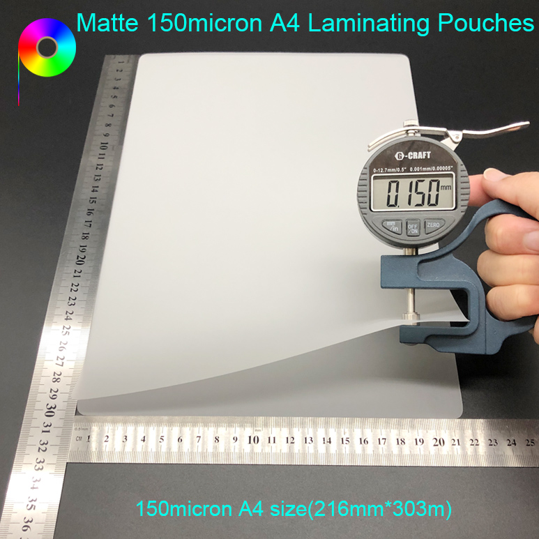 150micron 6mil A4 Size Matt PET Heat Laminating Film Pouch for A4 Prints Lamination