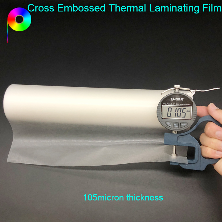 Prints Lamination Purpose Cross Pattern Embossed Transparent Thermal Lamination Film