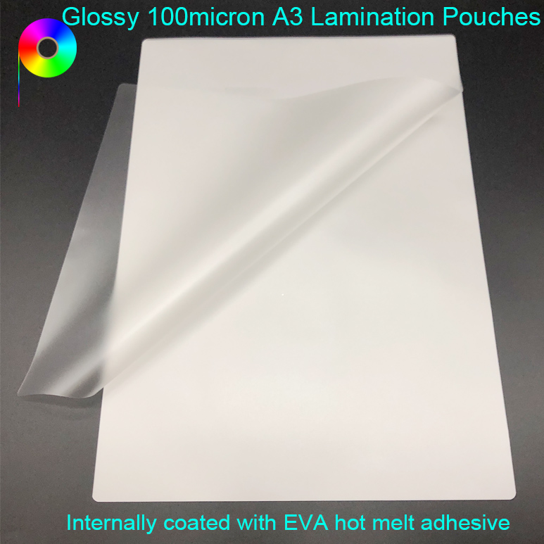 A3 Size 100micron Glossy PET Hot Laminating Pouches for Lamination