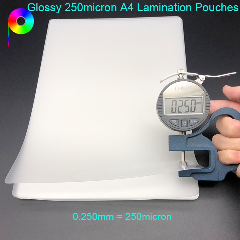 10 mil 250 micron A4 Size Clear Glossy Finish Heat Laminating Pouch with Rounded Corners