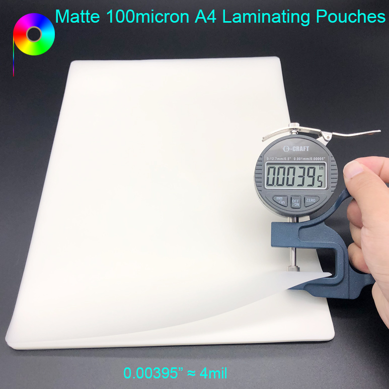 4mil A4 matt PET laminating pouches Free Sample 100micron A4 PET Plastic Matt Laminating Pouches for Document Lamination