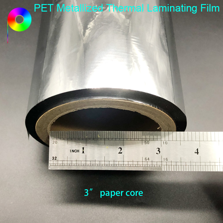 22micron Metalized Silver PET Thermal Lamination Film for Paperboard Lamination