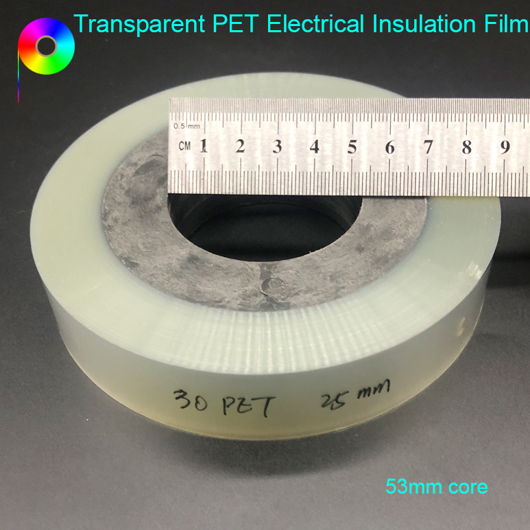 Custom Width 30micron Transparent PET Cable Insulation Wrapping Tape
