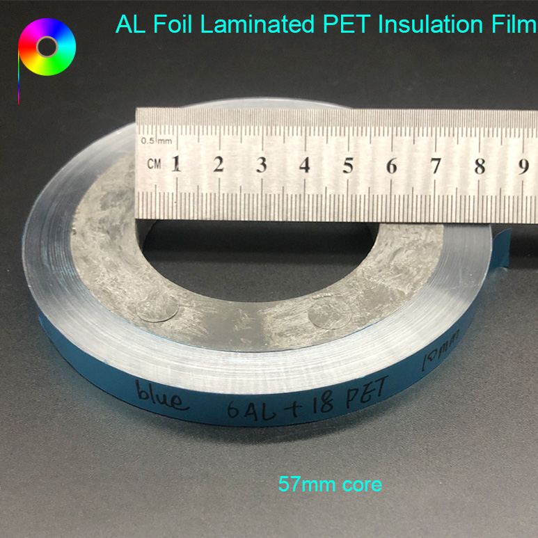 Blue Color 6µm Aluminum Foil Laminated with 18µm PET Insulation Film