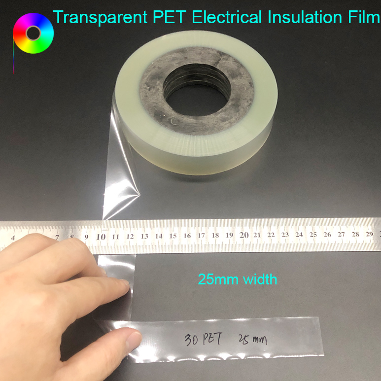 Custom Width 30micron Transparent PET Cable Insulation Wrapping Tape