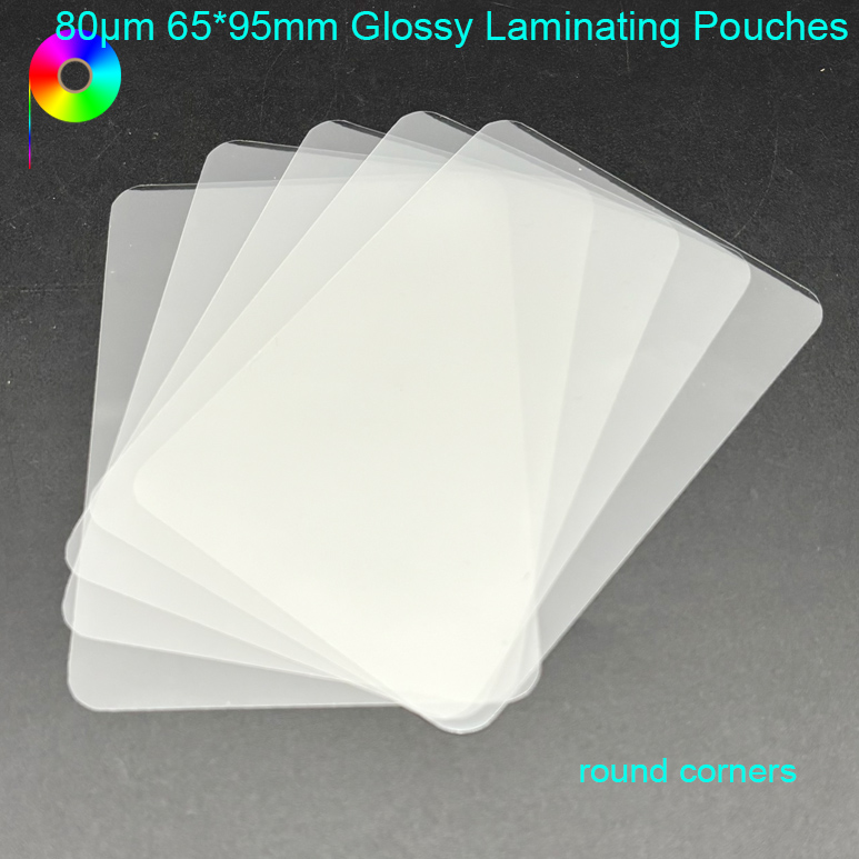 80micron 65*95mm Size Glossy Laminating Pouches For Product Tags