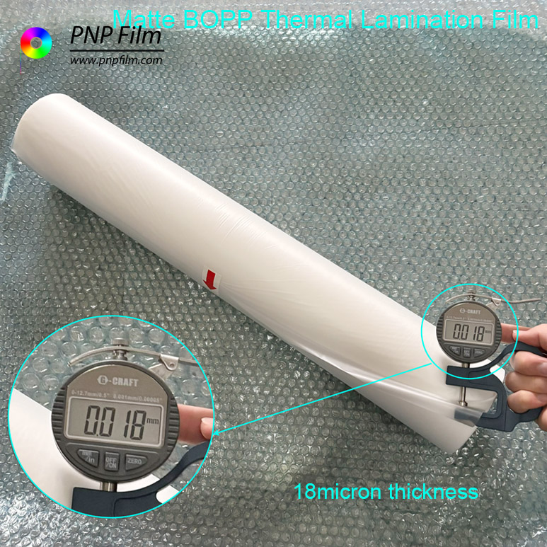 18 micron Matte BOPP Thermal Lamination Film Roll for Paper Gift Bag Lamination