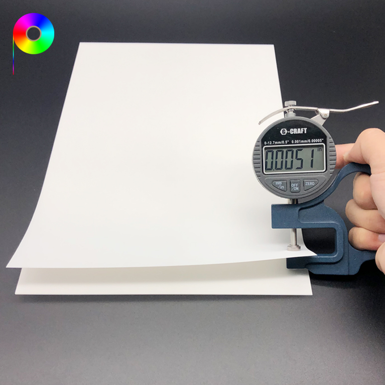 Double Sides Printable Laser Grade 130μm A4 Size Porcelain White PET Medical Printing Film
