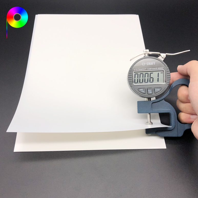 155μm 6.1 mil 8.3“×11.7” A4 Size Porcelain White Inkjet Grade PET Medical Film for Printing