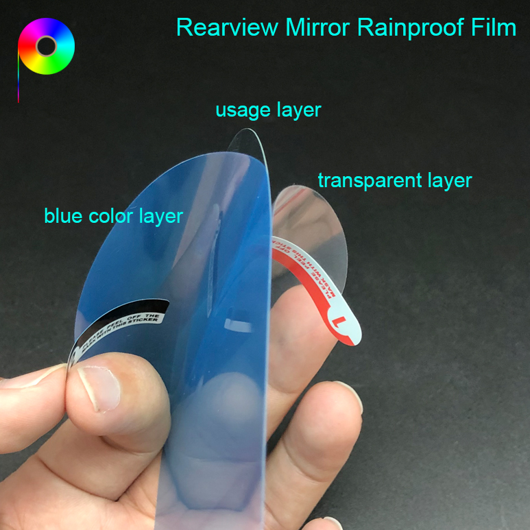 Transparent/Blue Color Oval Shape 100mm*145mm 100mm*150mm Ellipse Rearview Mirror Rainproof Film