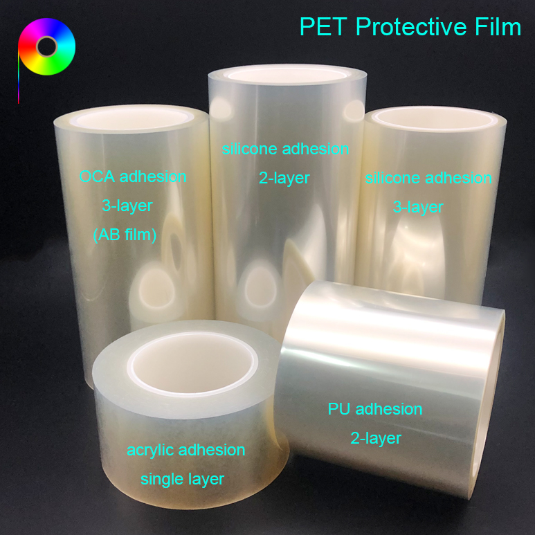 Various Adhesion and Property PE / PET / PVC Plastic Protective Film China Supplier