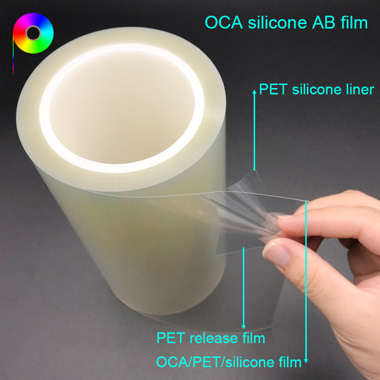 210micron 8.3mil Automatic Exhaust OCA Silicone Adhesion AB Film for Tempered Glass Protection