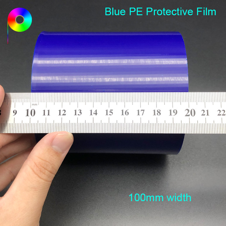 65micron 300 g/25mm High Adhesion Transparent and Blue Color PE Protective Plastic Film