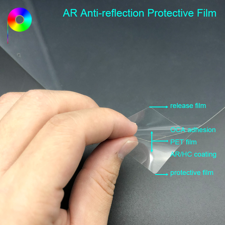 AR film on PET OCA 265micron Excellent Abrasion Resistance AR Anti-reflection Protective Film on PET/OCA for Screens