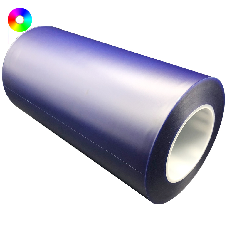 PVC protective film roll 85micron Sandblasting Appearance Self-adhesive Blue Color PVC Protective Film Roll