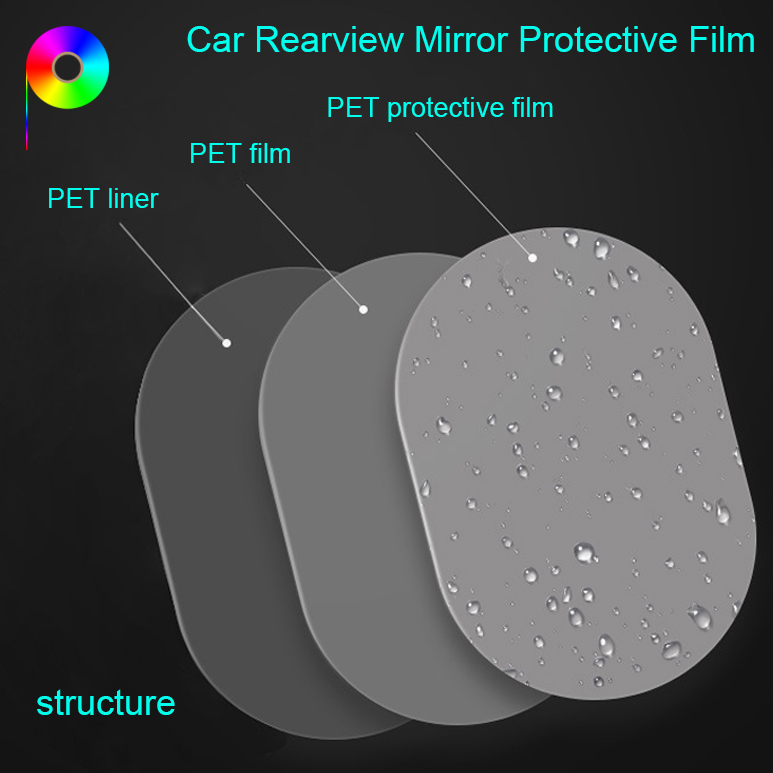 Transparent/Blue Color Oval Shape 100mm*145mm 100mm*150mm Ellipse Rearview Mirror Rainproof Film