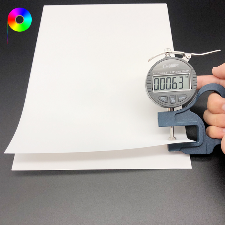 6.3mil medical film white for laser printer Both sides Printable A4 160micron Porcelain White Color PET Medical Film for Laser Printing
