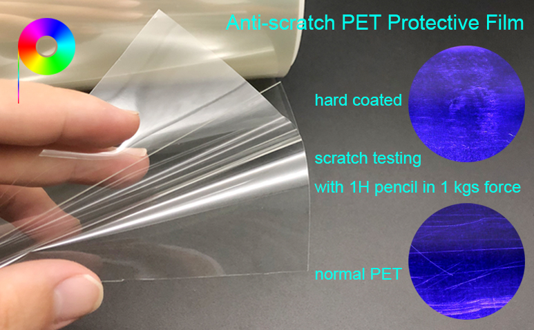 220micron UV Hard Coating Anti-scratch Silicone Adhesion Polyester PET Protective Film with PET Liner