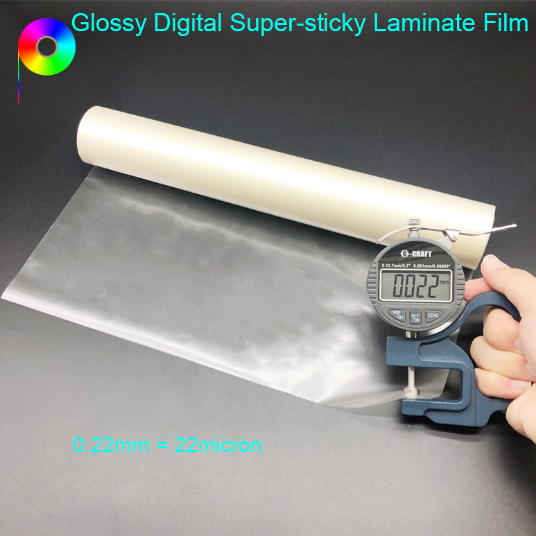 1" Paper Core Glossy Appearance 22micron Digital Super Sticky Heat Laminate Film for Digital Prints